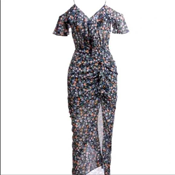 Veronica Beard Marylin Cold Shoulder Floral Silk Wrap Dress Sz 2 NEW - Picture 7 of 8